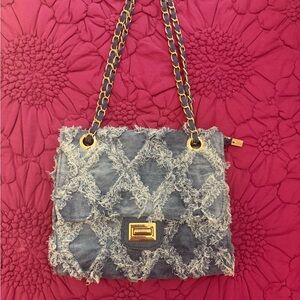 Stylish Denim Chain Strap Bag